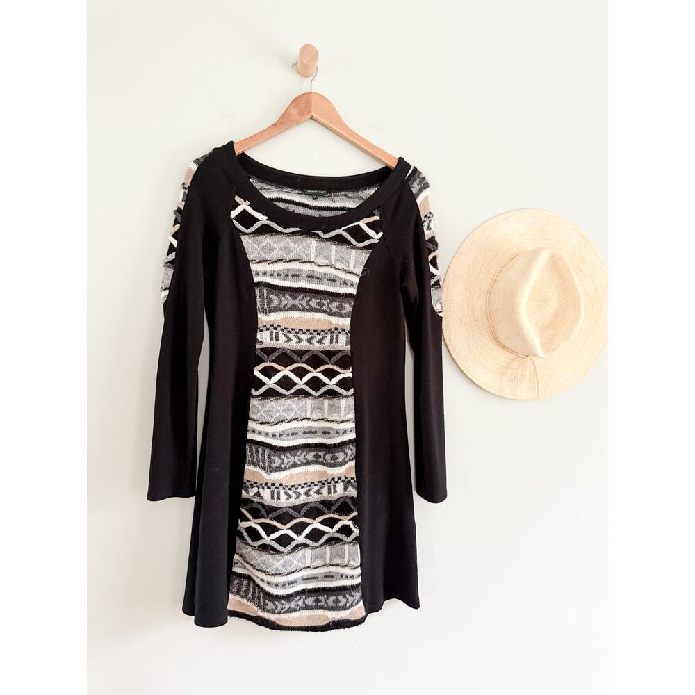 Tricotto | Mixed Media Mini Sweater Dress | Sz‎ M